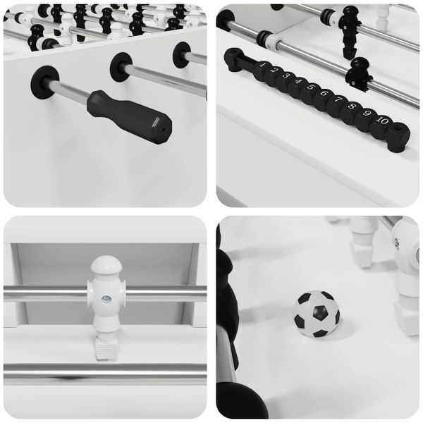 Футболна маса 2 pcs Бяло 146,5 x 74 x 85 см Инженерно дърво