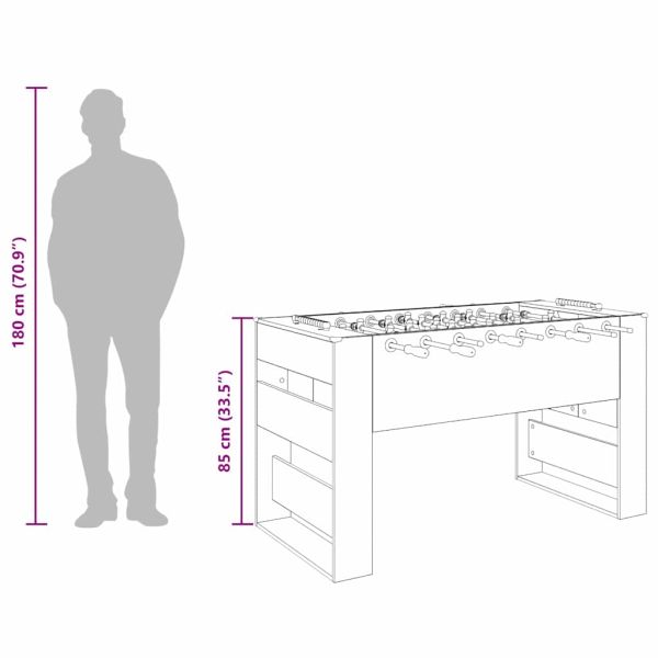 Футболна маса 2 pcs Черния дъб 146,5 x 74 x 85 см
