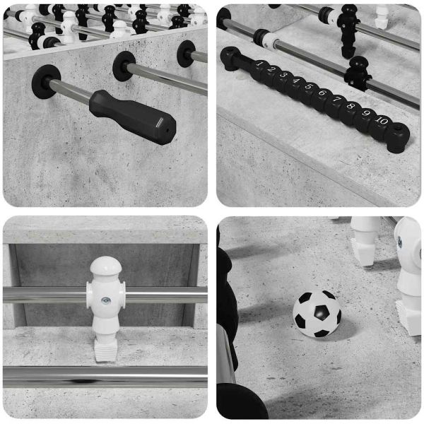 Футболна маса 2 pcs Циментено сиво 146,5 x 74 x 85 см