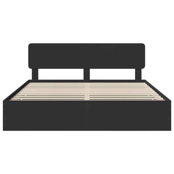 Рамка за легло с таблото Черно 200 x 200 cm Инженерна дървесина