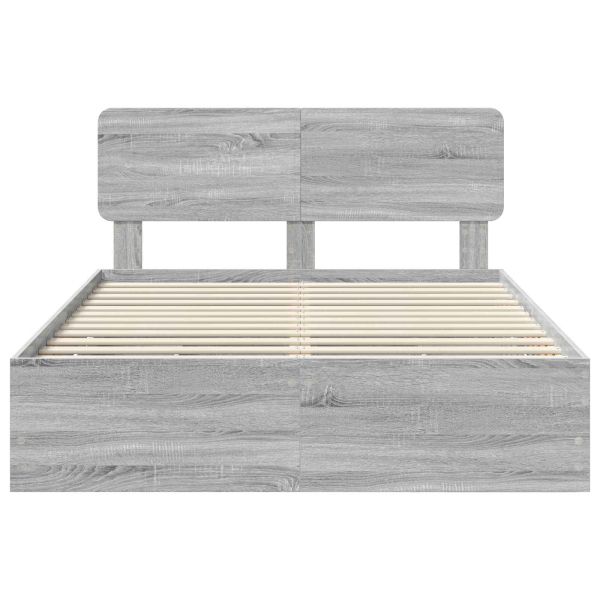 Рамка за легло Сив Сонома 140 x 190 cm Инженерна дървесина