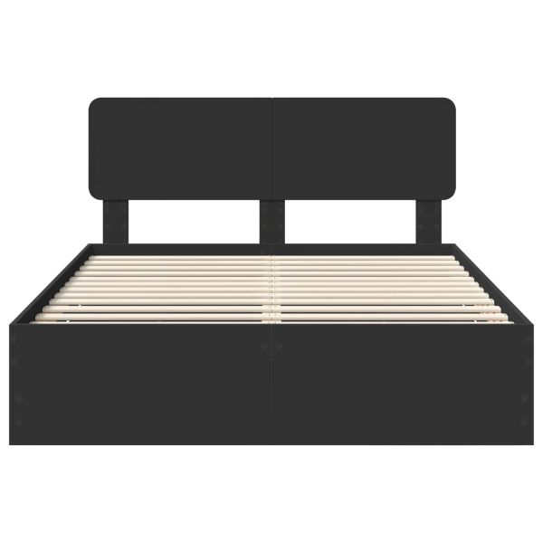 Рамка за легло с таблото Черно 140 x 200 cm Инженерна дървесина