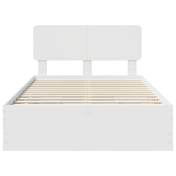 Рамка за легло с чекмедже Бяло 120 x 190 cm Инженерна дървесина