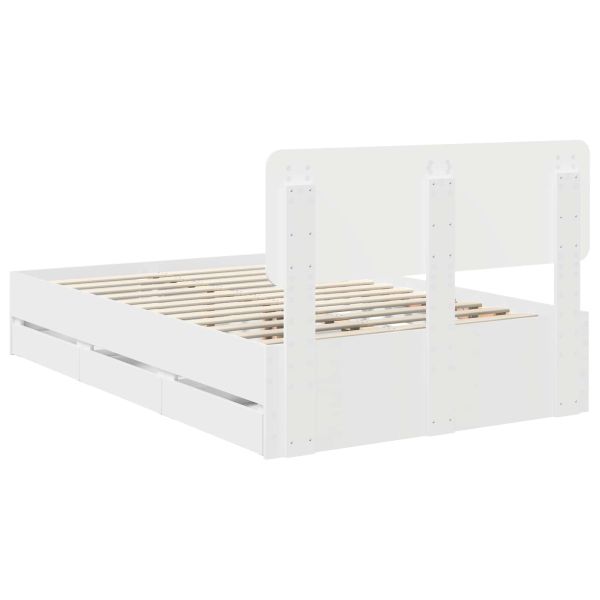 Рамка за легло с чекмедже Бяло 120 x 190 cm Инженерна дървесина