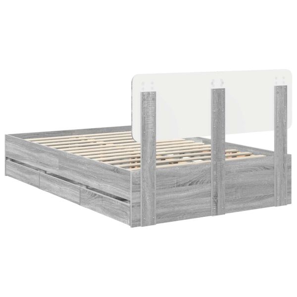 Рамка за легло Сив Сонома 120 x 190 cm Инженерна дървесина