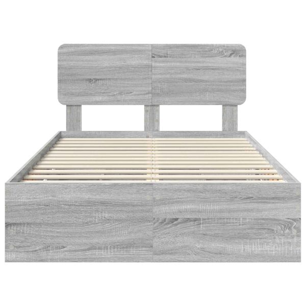 Рамка за легло Сив Сонома 120 x 200 cm Инженерна дървесина