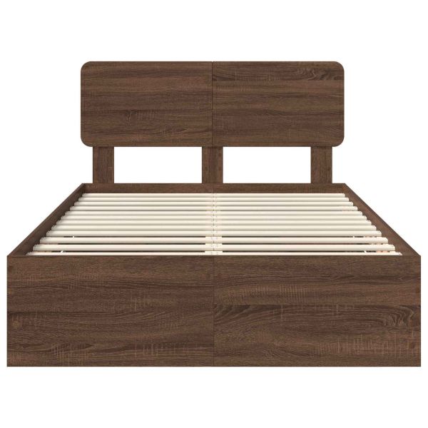 Рамка за легло Кафяв дъб 120 x 200 cm Инженерна дървесина