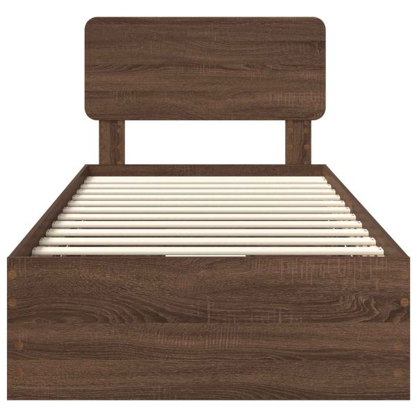 Рамка за легло Кафяв дъб 90 x 200 cm Инженерна дървесина