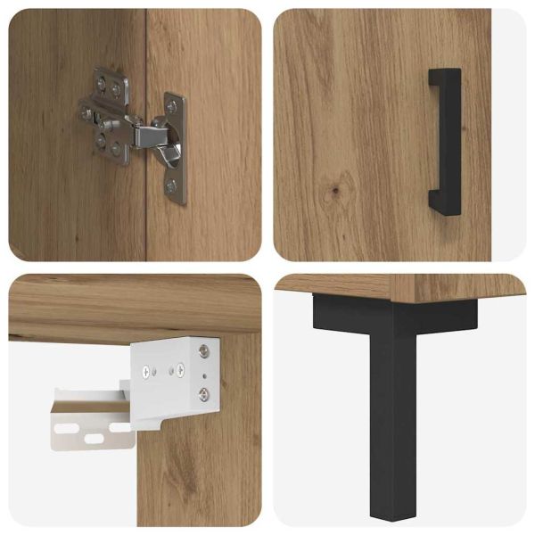 Висок шкаф 2 pcs Дъб 69,5 x 34 x 180 см Инженерно дърво