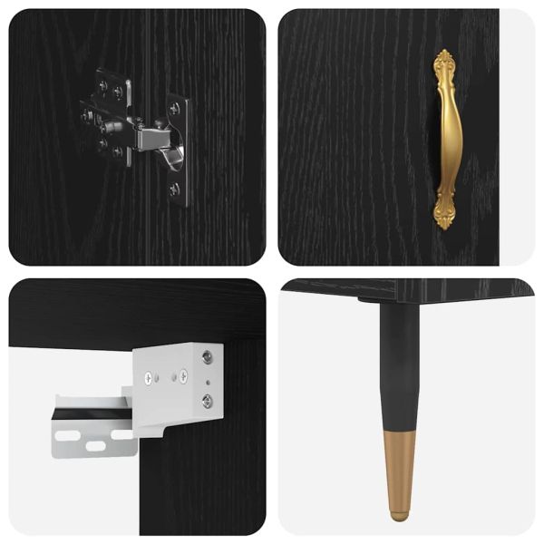 Висок шкаф 2 pcs Черния дъб 69,5 x 34 x 180 см Инженерно дърво