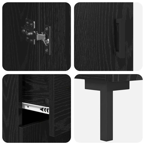 Висок шкаф 2 pcs Черния дъб 69,5 x 34 x 180 см Инженерно дърво