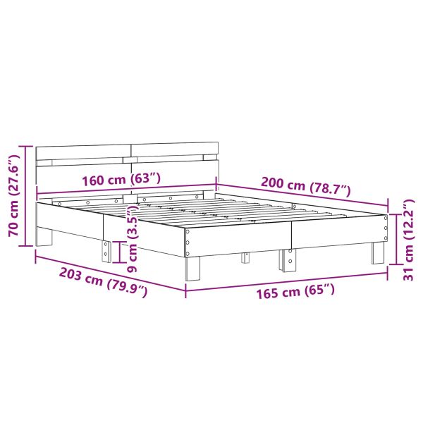 Рамка за легло с таблото Масивен дъб