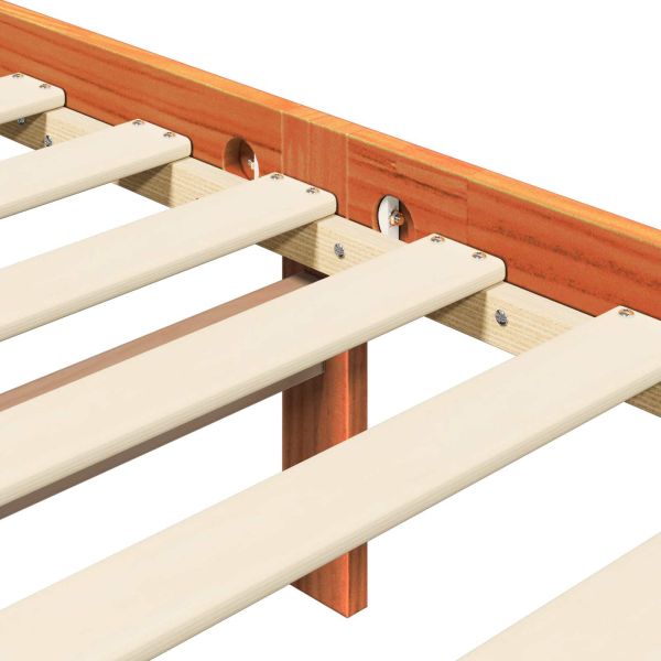 Рамка за легло 2 pcs Кафяво с восъчно покритие 140 x 200 cm