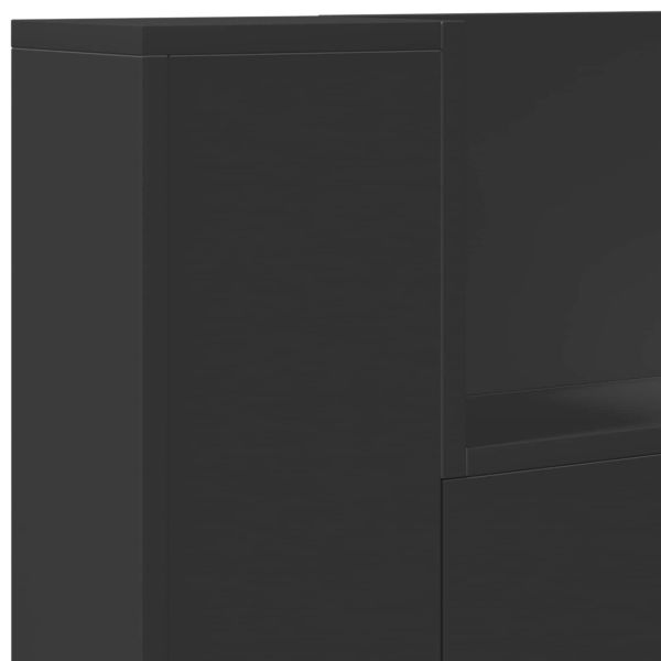 Облегалка за глава Черно 100 x 16,5 x 103,5 cm Инженерно дърво