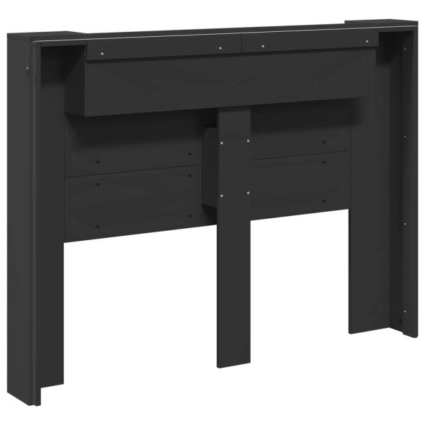 Облегалка за глава Черно 140 x 16,5 x 103,5 cm Инженерно дърво