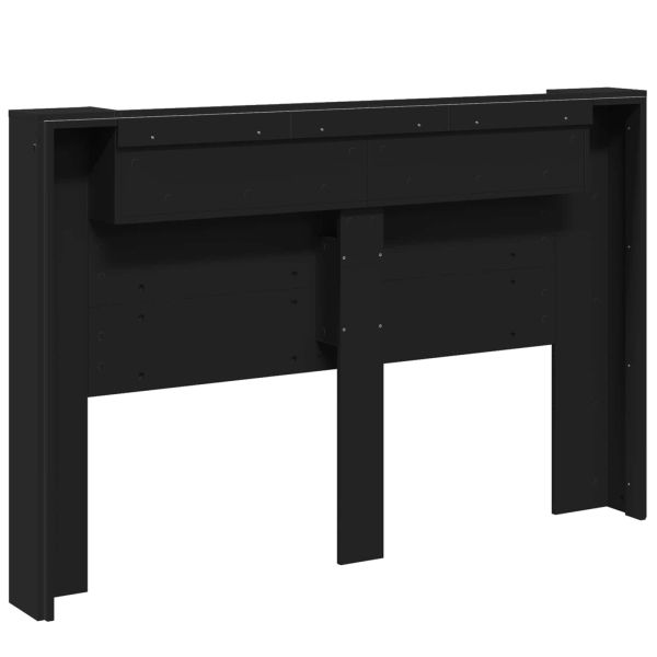 Облегалка за глава Черно 160 x 16,5 x 103,5 cm Инженерно дърво