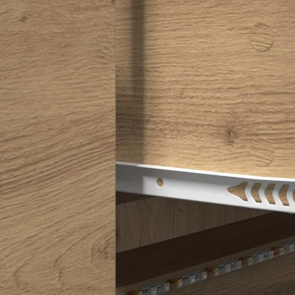 ТВ шкаф с LED осветление Дъб Артизан 140 x 34 x 40 см