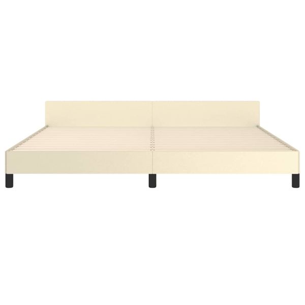 Рамка за легло с табла без матрак, кремава, 200x200 см