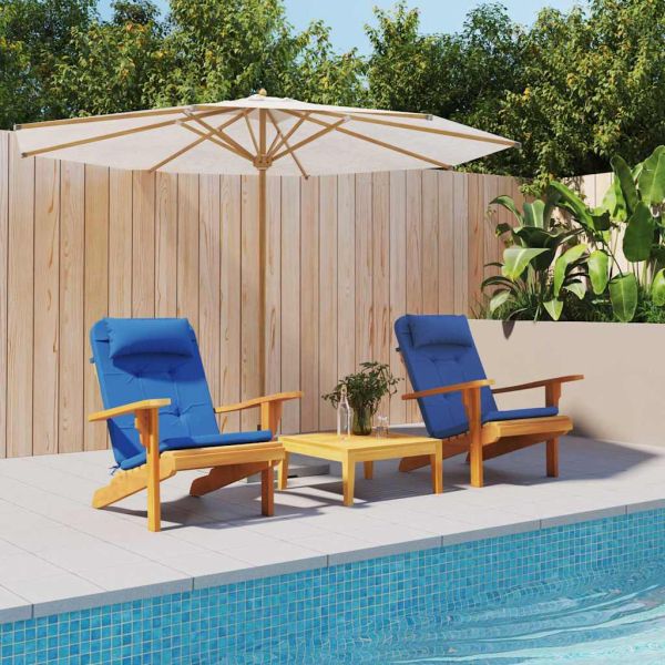 Възглавници за столове Едноцветен 2 pcs Синьо 58 x 77 x 4,5 см