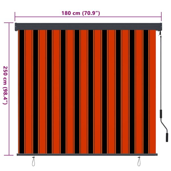 Ролетна щора Оранжево и кафяво 180 x 250 cm Текстил и Алуминий