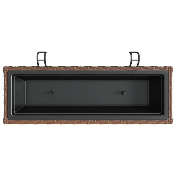 Саксии с куки 2 бр кафяв полиратан