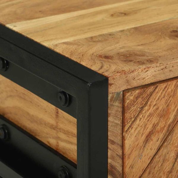 Нощен шкаф Кафяво 40 x 35 x 50 см Масивна акациева дървесина