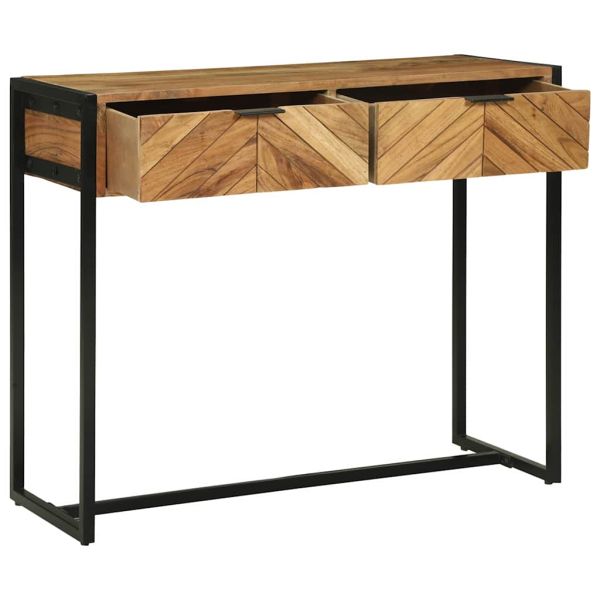 Конзолна маса Кафяво 90 x 35 x 75 см Солидно акациево дърво
