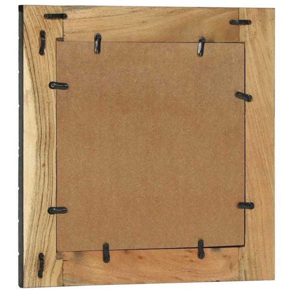 Огледало Черен и кафяв 50 x 2 x 50 см Солидно дърво акация