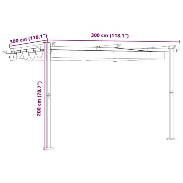 Шатра Антрацит 300 x 300 x 200 cm Полиестер