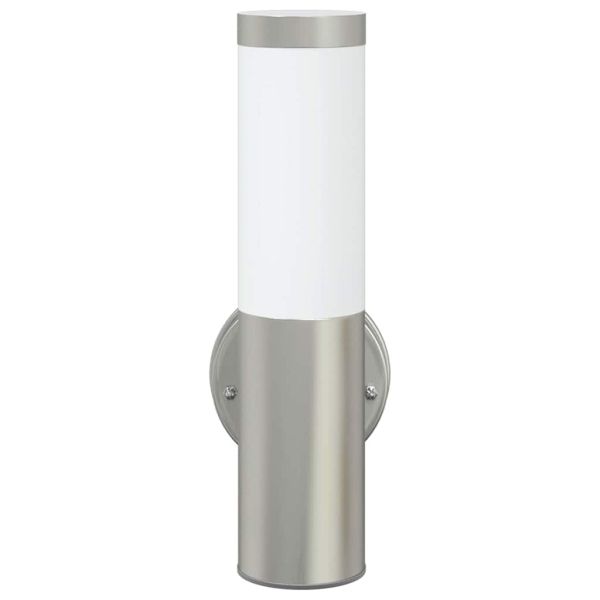 Външна стенна лампа 2 pcs Сребрист 15 x 7,5 x 33 см