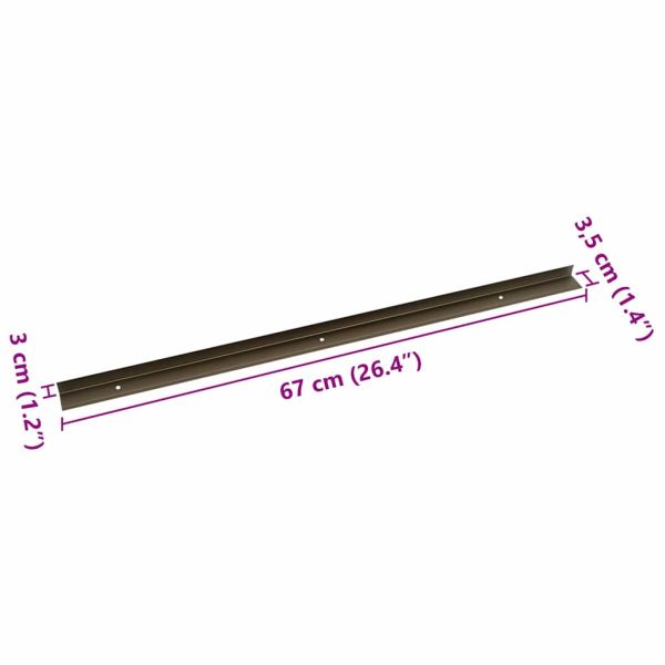 Профили за ръбове на стълби 10 pcs Кафяво 67 cm Алуминий