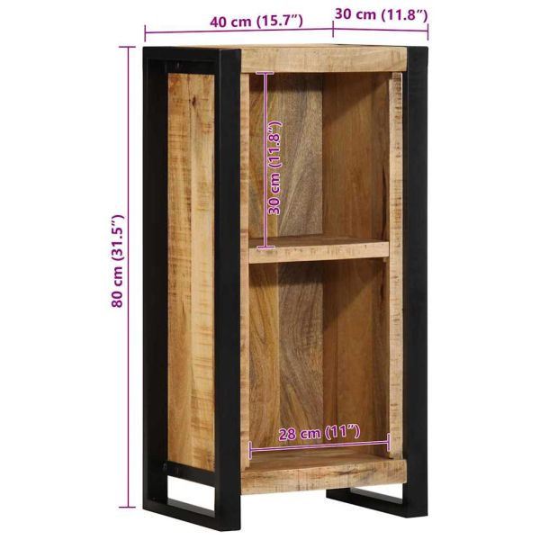 Нощна масичка Кафяво 40 x 30 x 80 см Масивна дървесина от манго