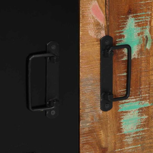 Шкаф за баня с врата Кафяво Масивна регенерирана дървесина