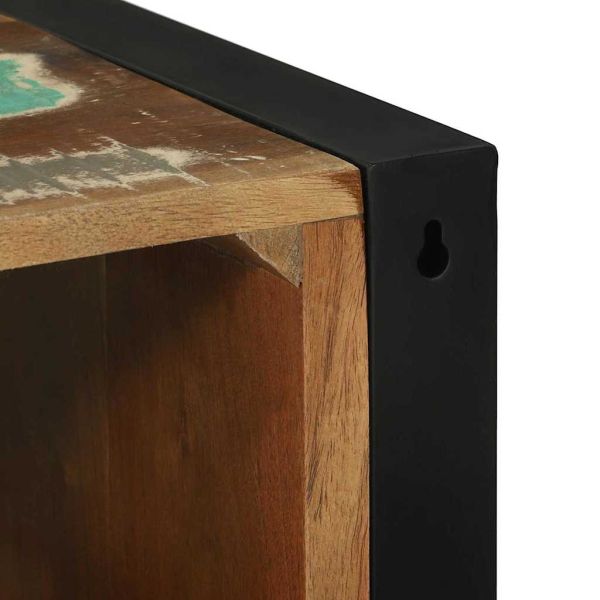 Шкаф за баня с рафт Кафяво Масивна регенерирана дървесина