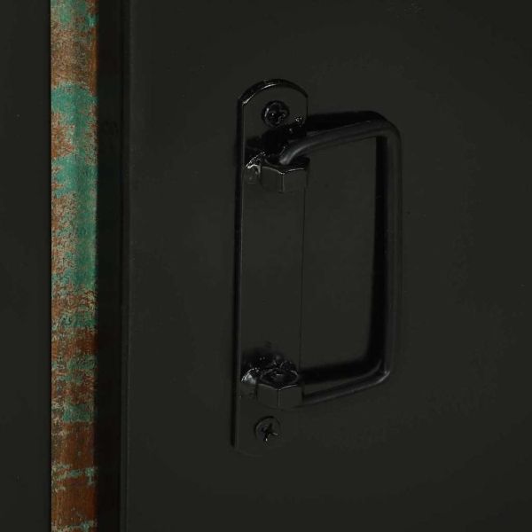 Шкаф за баня с врата Кафяво Масивна регенерирана дървесина