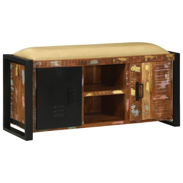 Шкаф за пейка Многоцветен Масивна регенерирана дървесина