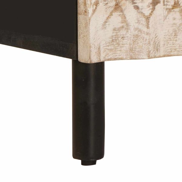 Нощен шкаф Бяло 40 x 33 x 46 см Солидно мангово дърво