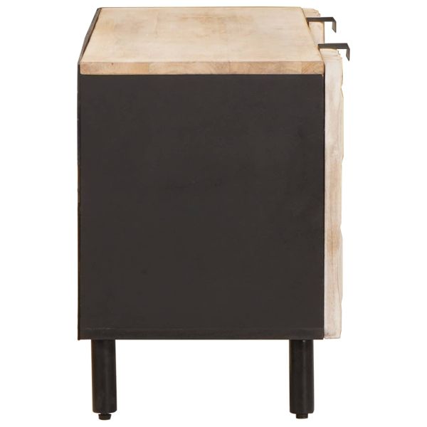 ТВ шкаф с рафт с врата Финал на бяло измиване 105 x 33 x 46 см