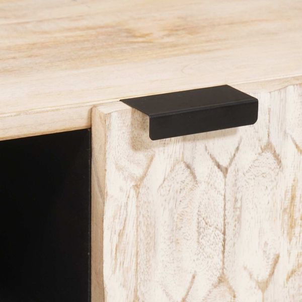 ТВ шкаф с рафт с врата Финал на бяло измиване 105 x 33 x 46 см