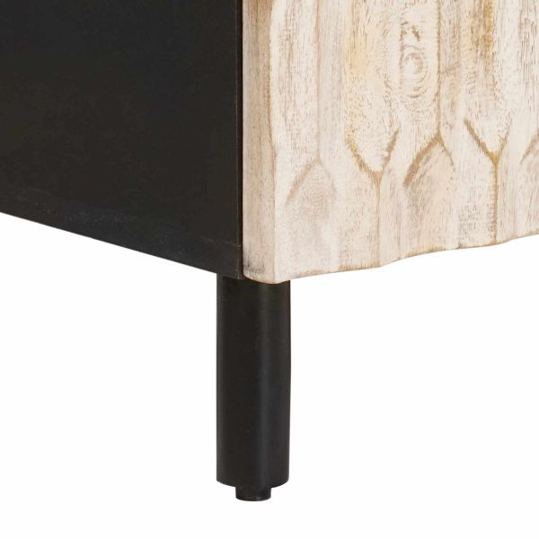 ТВ шкаф с рафт с врата Финал на бяло измиване 105 x 33 x 46 см