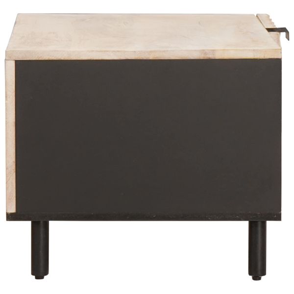 Масичка за кафе Бяло 80 x 50 x 40 cm Солидно мангово дърво