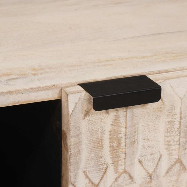 Масичка за кафе Бяло 80 x 50 x 40 cm Солидно мангово дърво