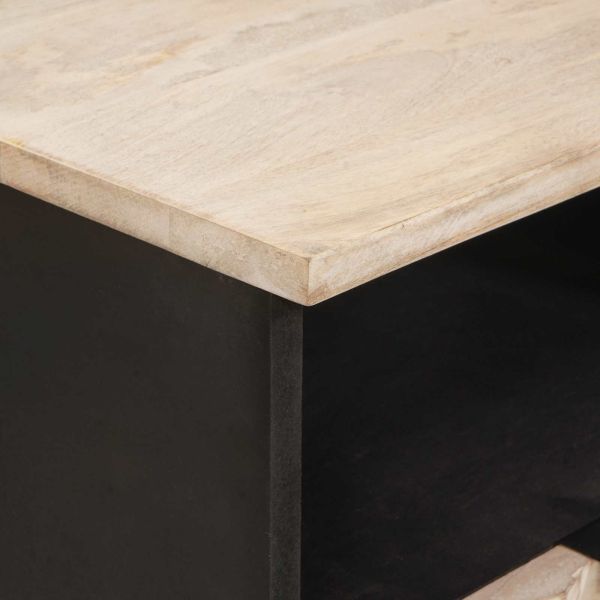 Нощен шкаф Бяло 40 x 33 x 46 см Солидно мангово дърво