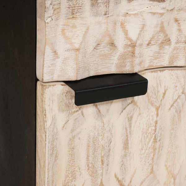 Нощен шкаф Бяло 50 x 33 x 60 см Солидно мангово дърво