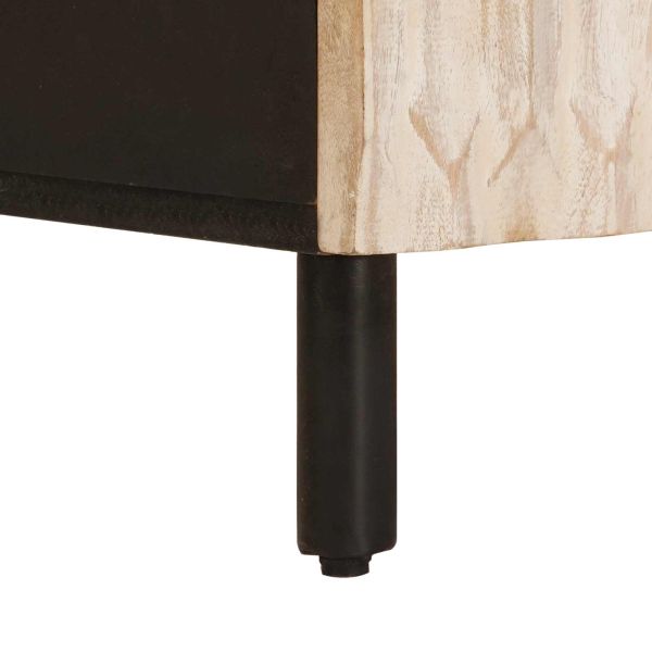 Нощен шкаф Бяло 50 x 33 x 60 см Солидно мангово дърво