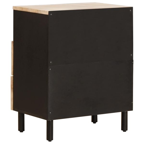 Нощен шкаф Бяло 50 x 33 x 60 см Солидно мангово дърво