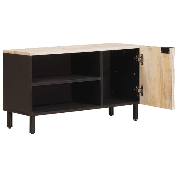 ТВ шкаф със съхранение Финал на бяло измиване 80 x 31,5 x 46 см