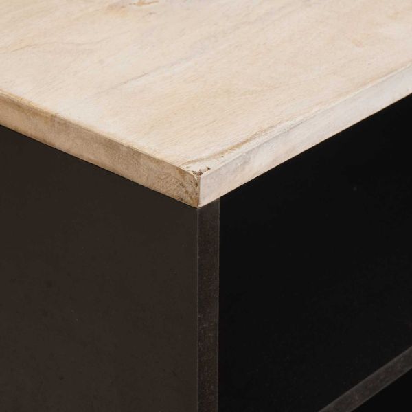 ТВ шкаф със съхранение Финал на бяло измиване 80 x 31,5 x 46 см