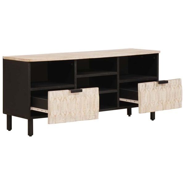 ТВ шкаф с чекмедже Финал на бяло измиване 100 x 33,5 x 46 см