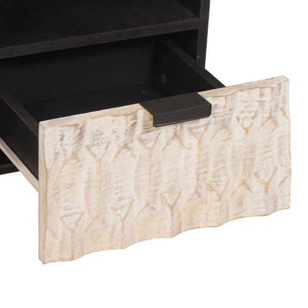 ТВ шкаф с чекмедже Финал на бяло измиване 100 x 33,5 x 46 см